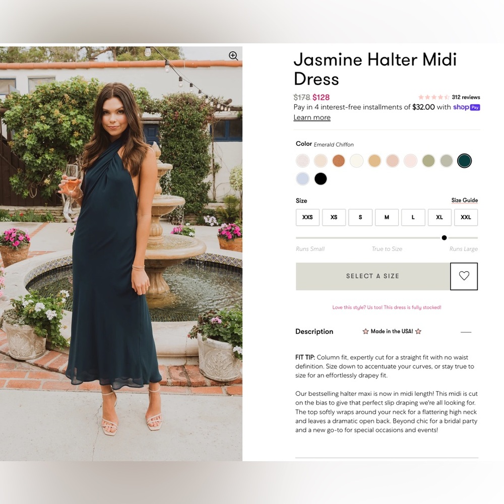 Jasmine Halter Midi Dress